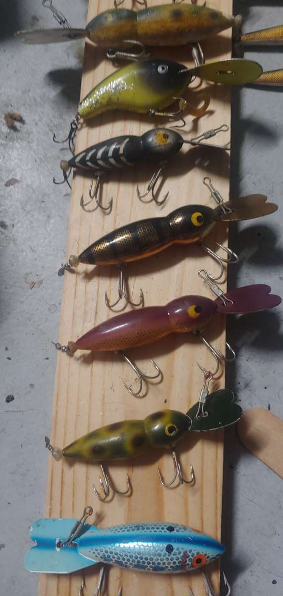 my collection of lures aluminum and wood
