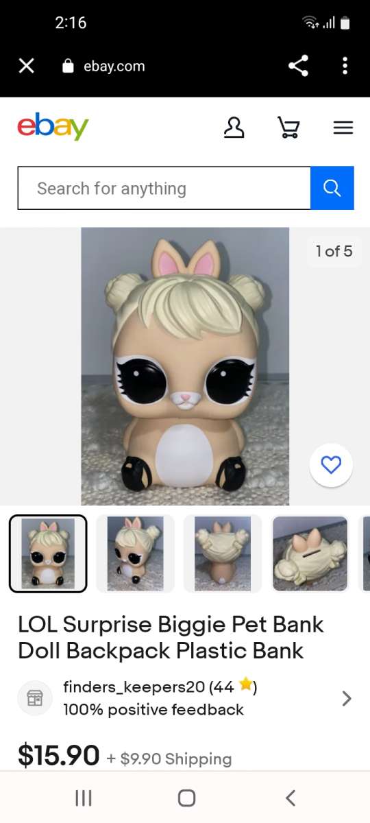 LOL Biggie pet Bank Doll Excellent used condition