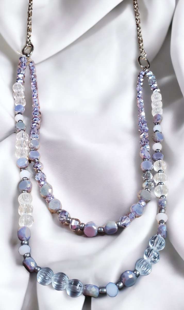 Glass Bead Necklace Bracelet and Earring Set