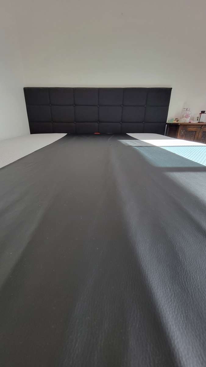 Queen memory foam mattress with a bed frame