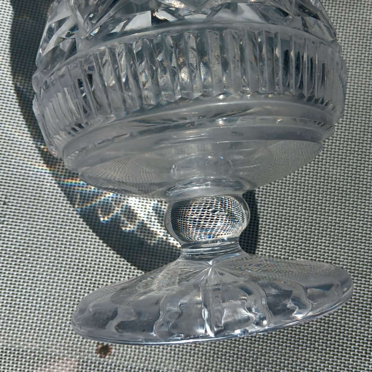 vintage thick crystal vase