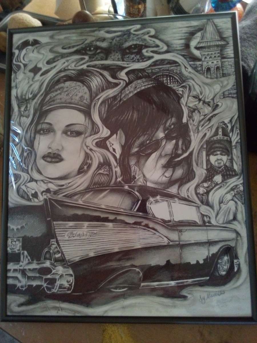 hand drawn art  in ink pen