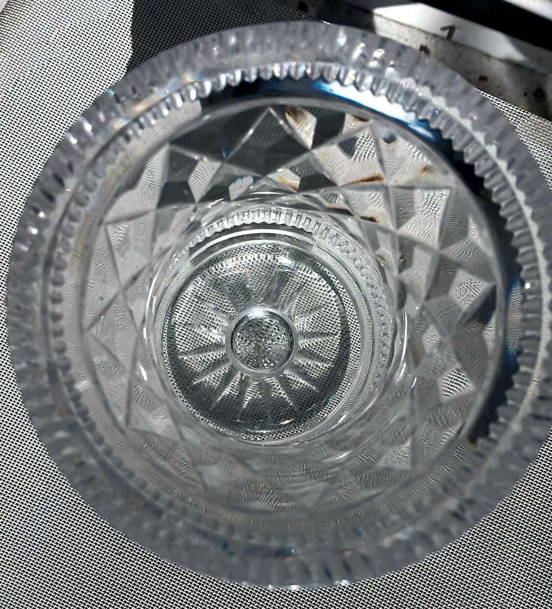 vintage thick crystal vase