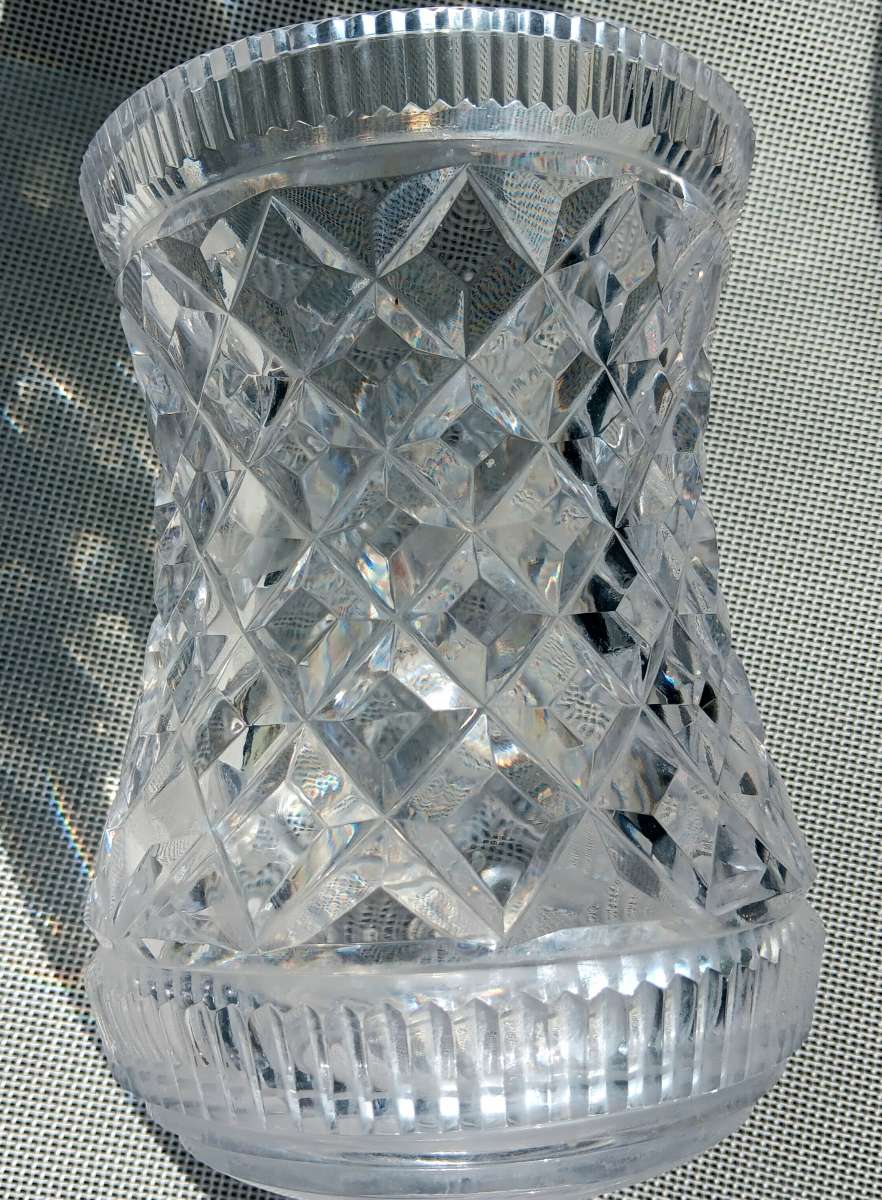 vintage thick crystal vase