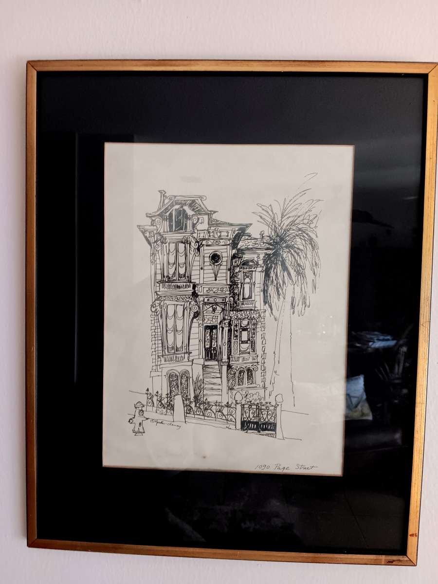 architectrial original sketch signed and professionally feam