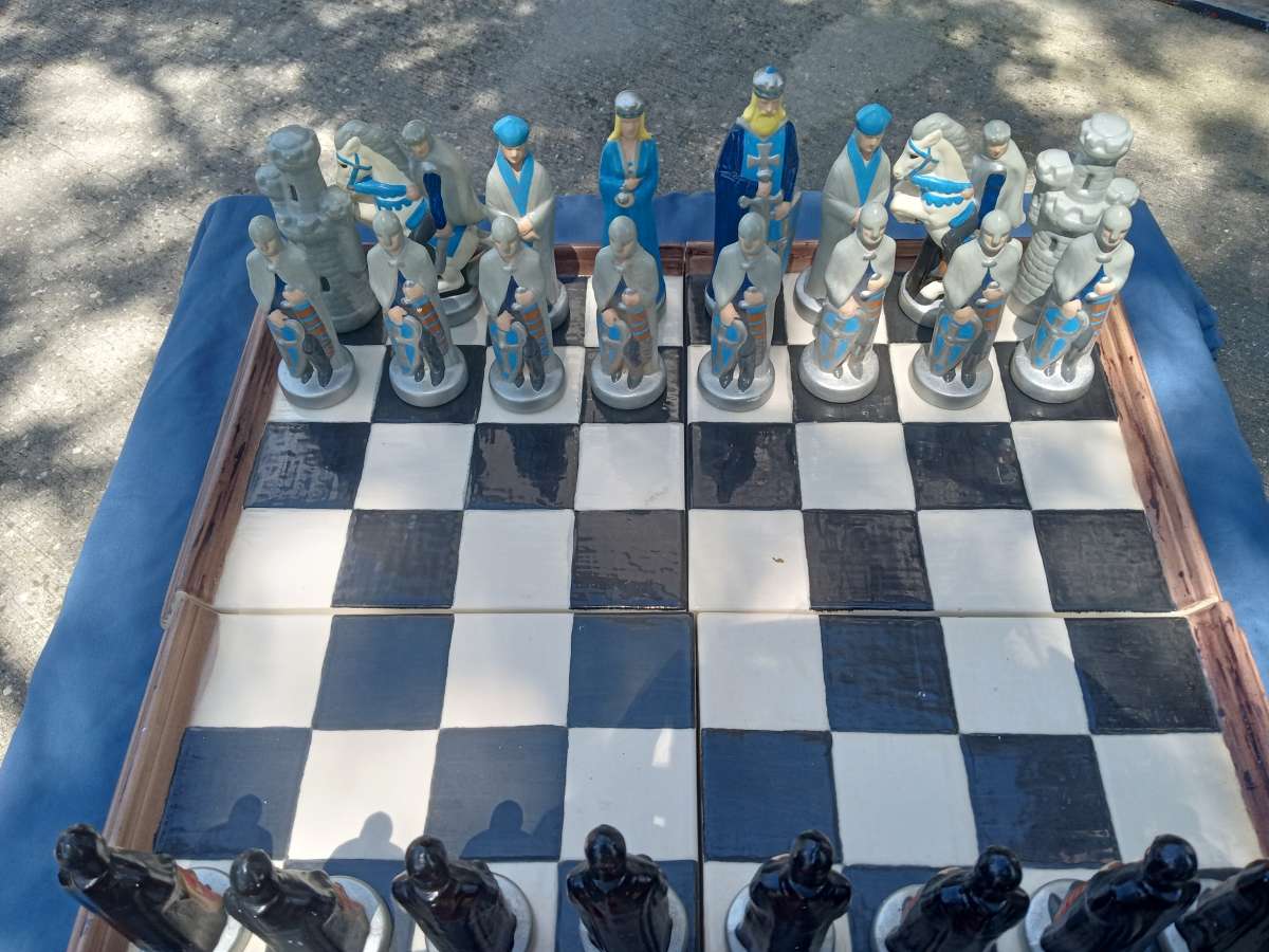 porcelain handpainted chess set
