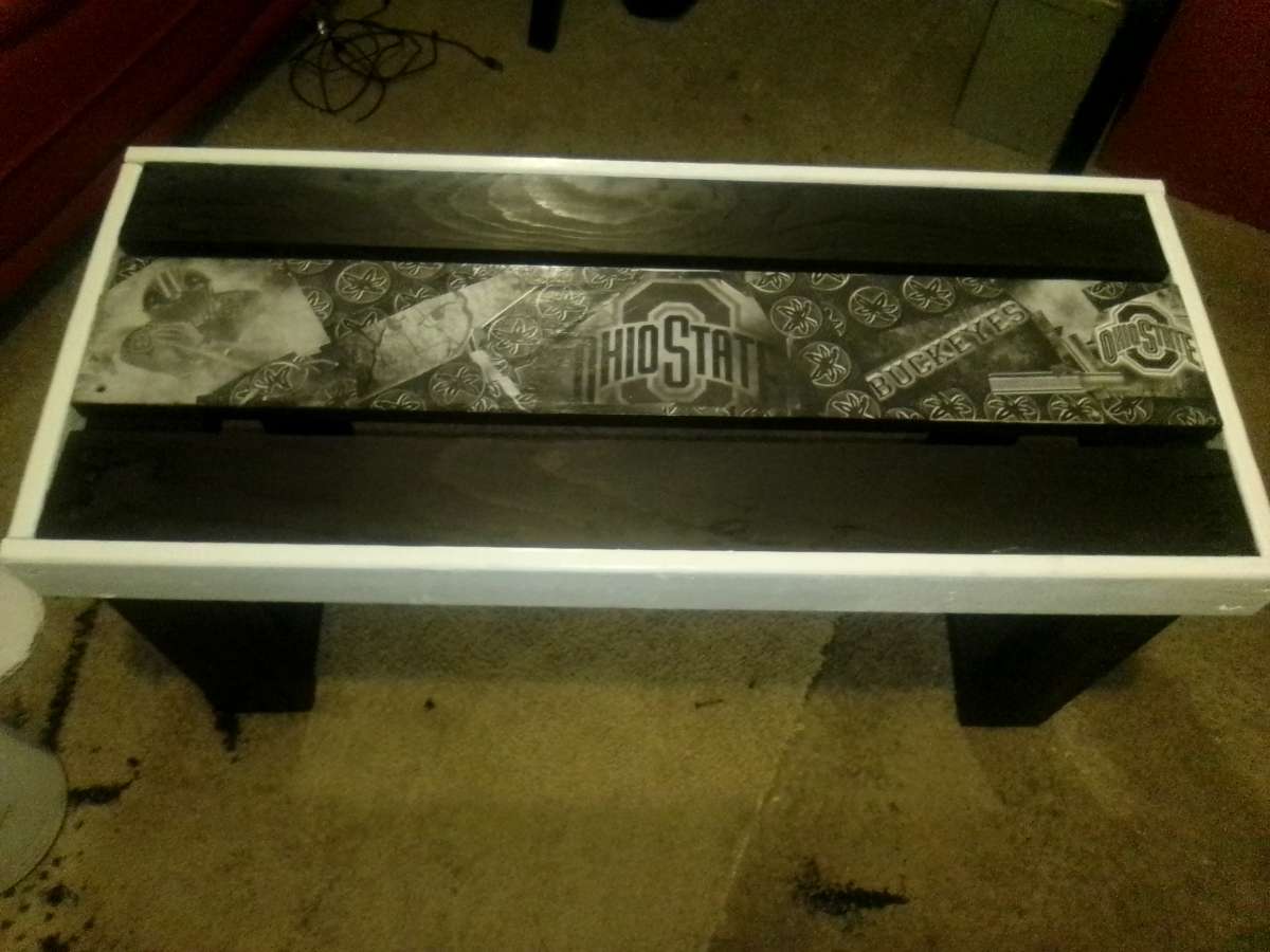 wooden Ohio State bench hand made