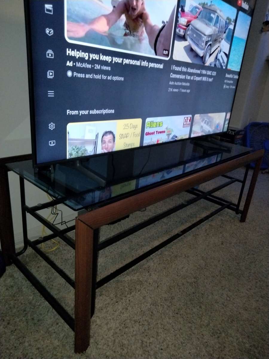 Glass TV stand
