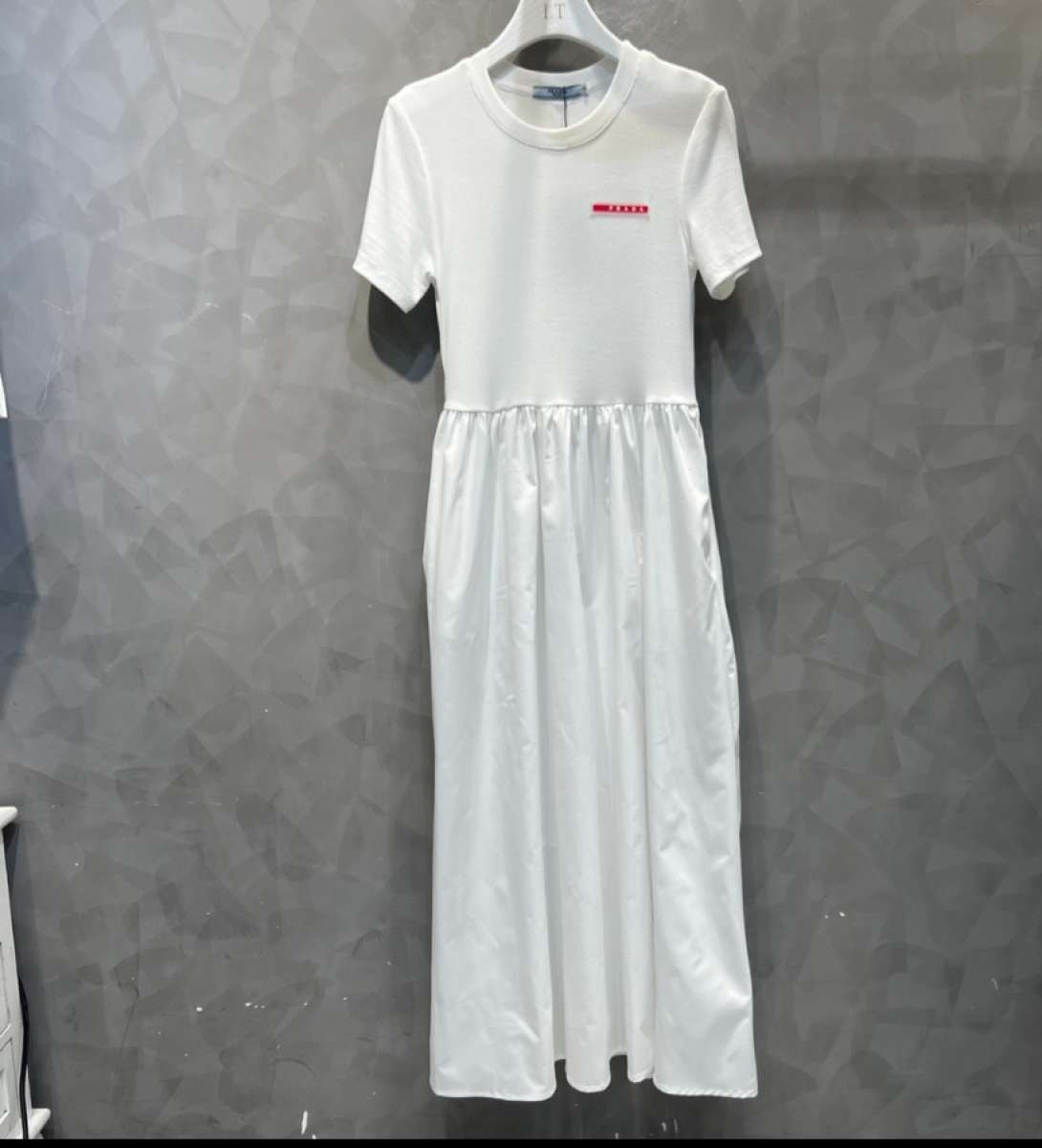 white Prada dress