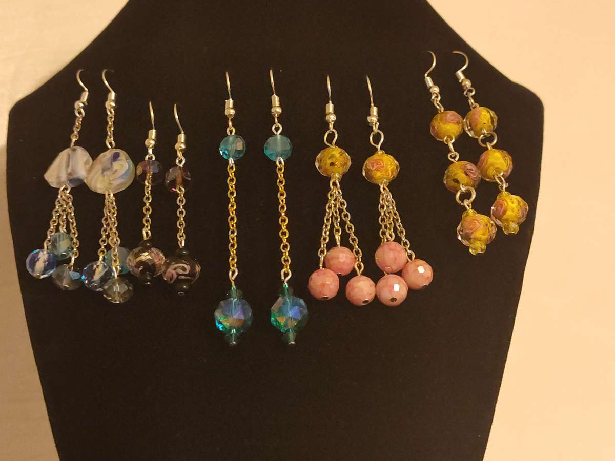 hand made glass bead earrings