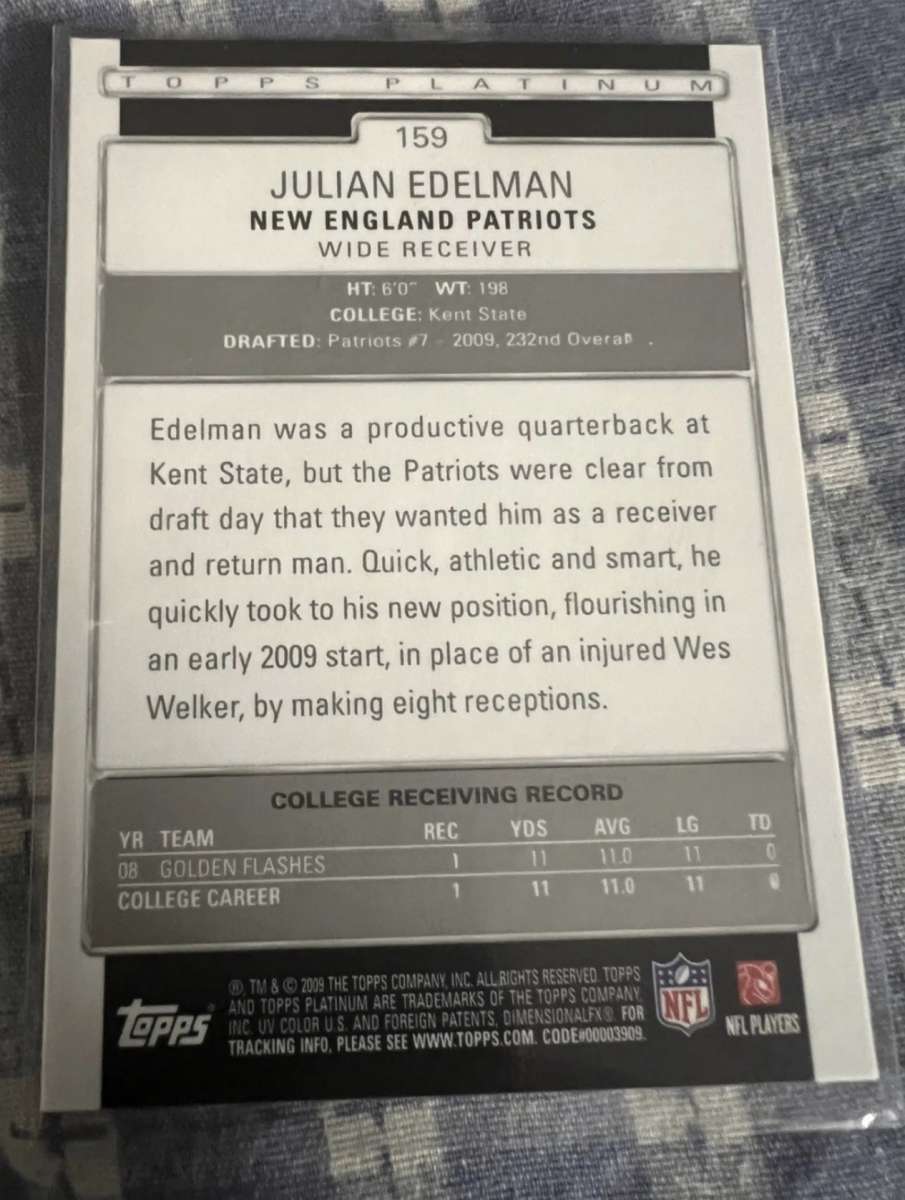 2009 Topps Platinum  159 Julian Edelman RC