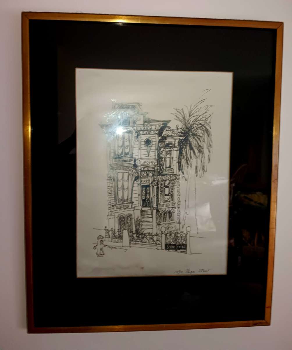architectrial original sketch signed and professionally feam