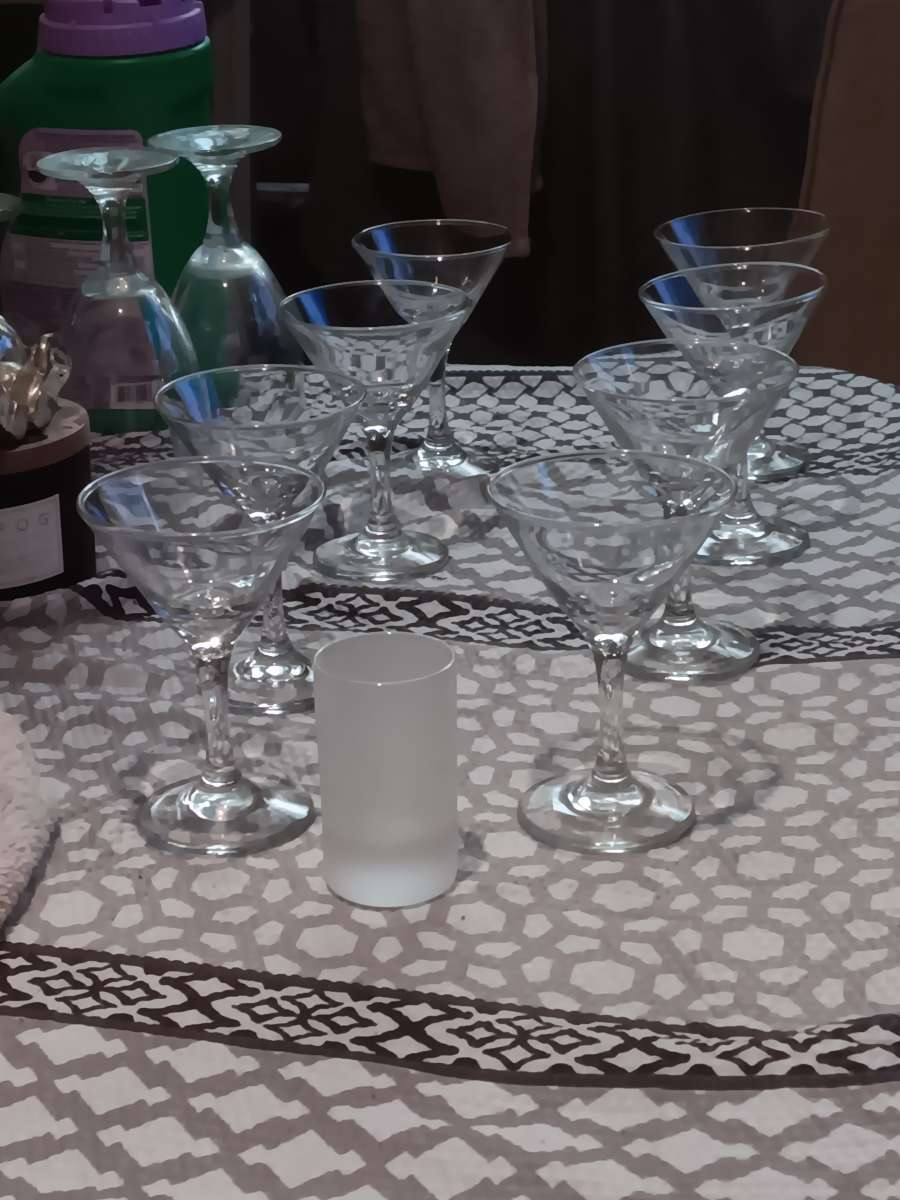 wine glasses and shot glas