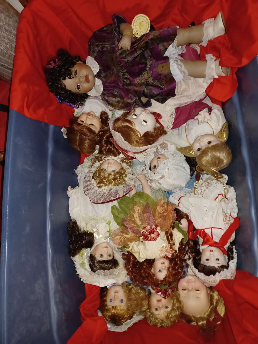 porcelain  doll collection 12