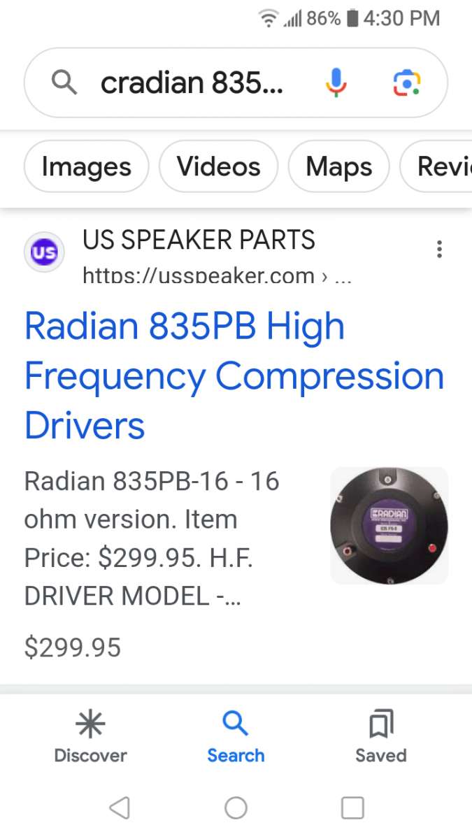 RADIAN high frequency compression drivers 4 available 200 ea