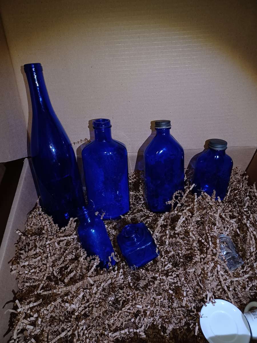 Cobalt blue Phillips milk of magnesia  bottles There are 6 o