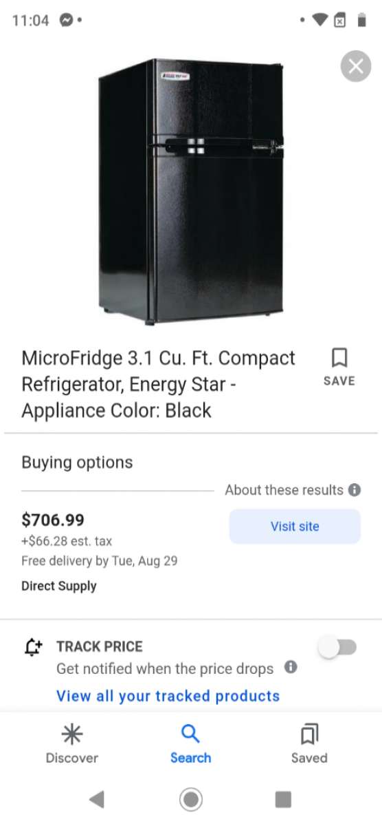 Microlux mini fridge with freezer
