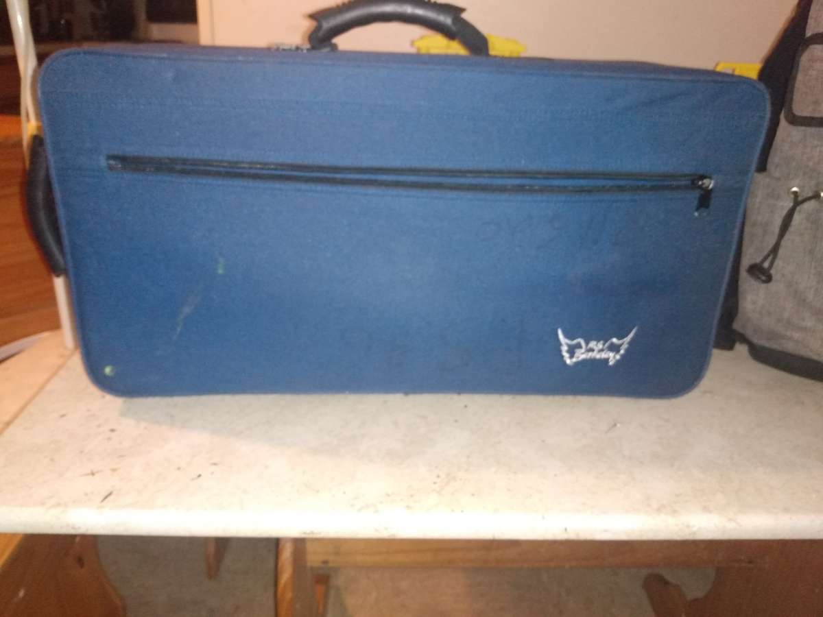 instrument case with book and straps