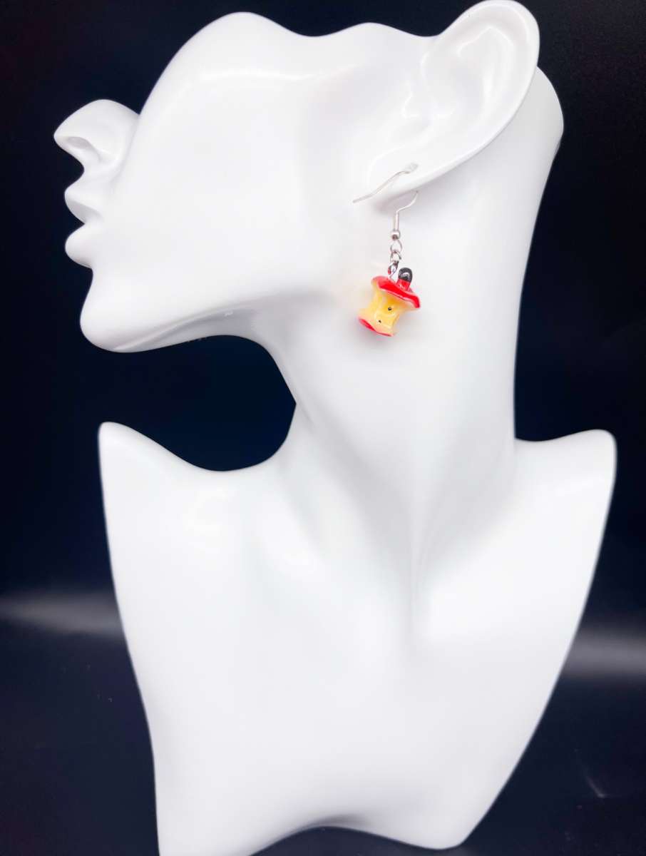Cute Apple Core Earrings