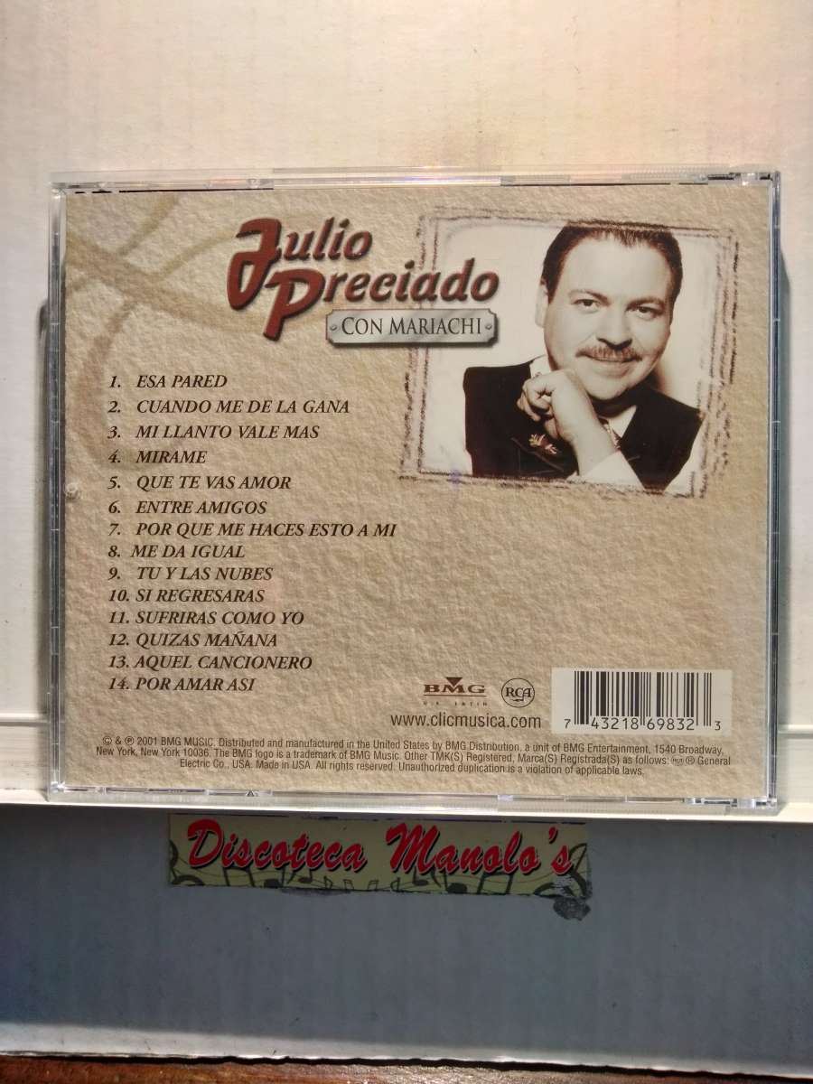 JULIO PRECIADO CON MARIACHI CD USADO EN EXC COND