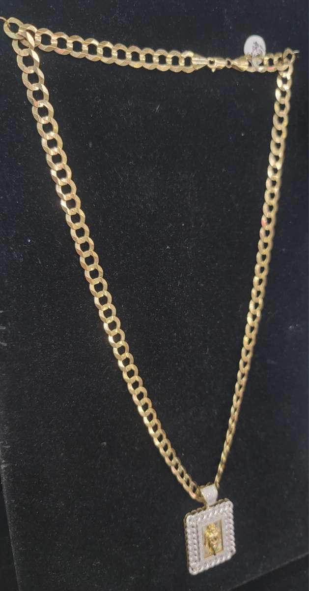 14K Gold Chain Miami Cudan W Stones 282 Grams 18