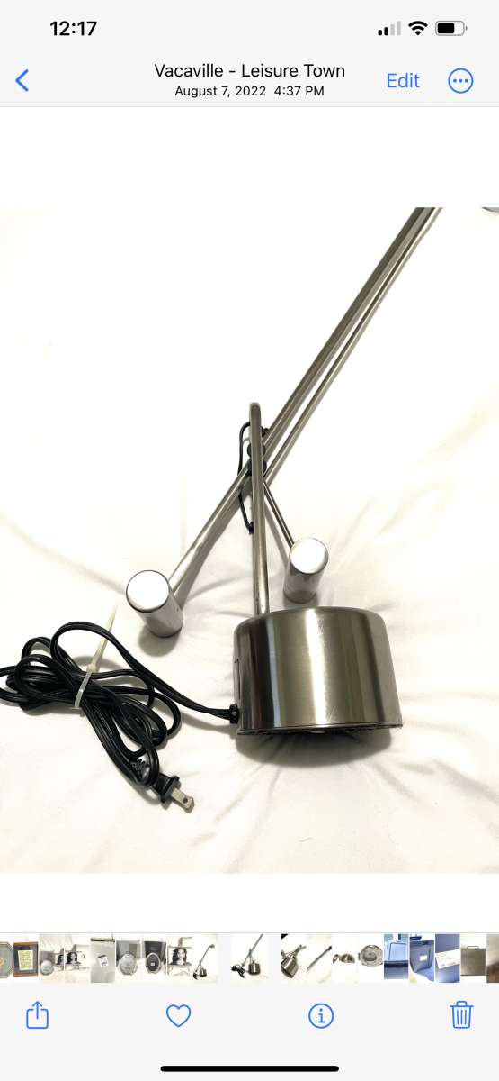 like new polished nickel finish desk top lamp