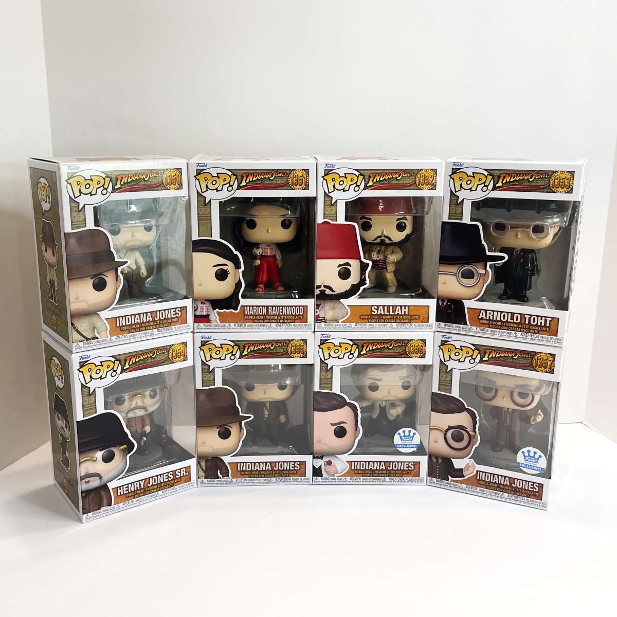 8pc Complete Set Indiana Jones Funko Pops MIB
