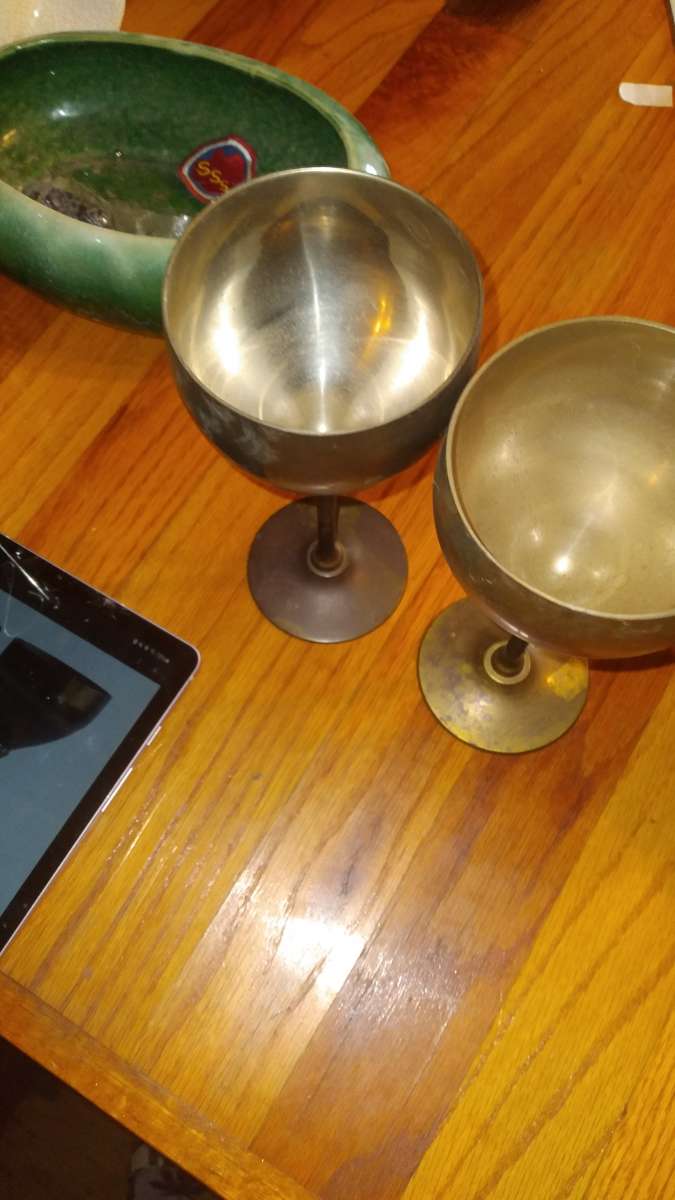 solid brass wine glasses