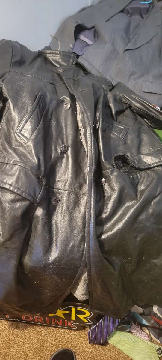 large long trench coat leather