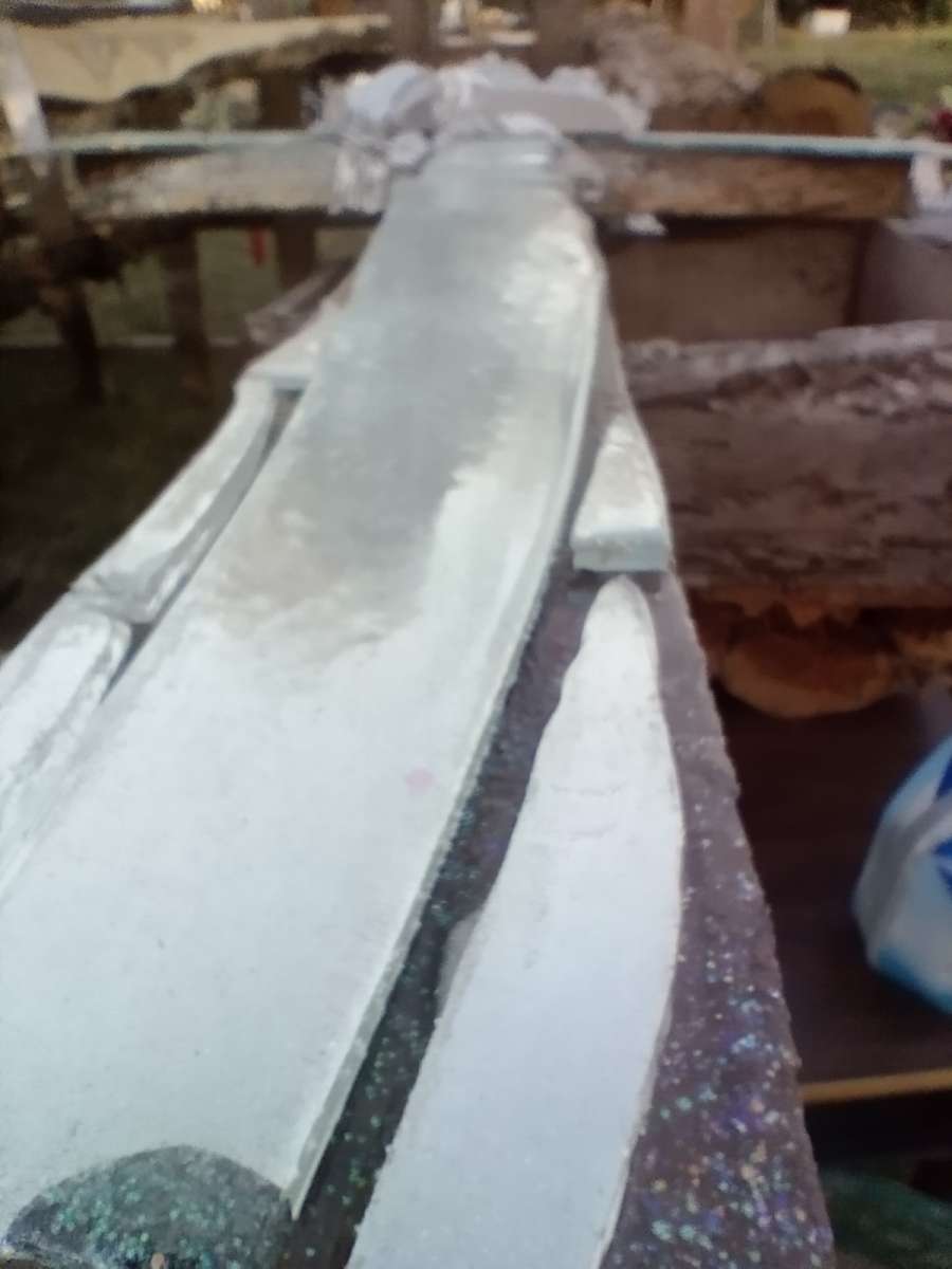 black walnut cross handmade with mirrors and epoxy 4ft