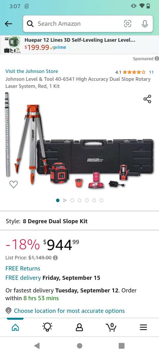 Johnson rotary laser level