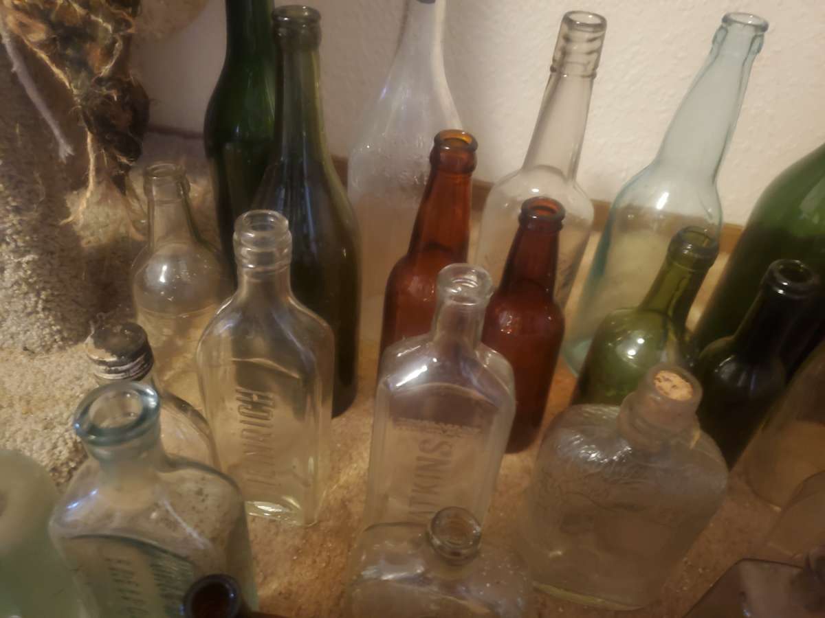 vintage glass bottle collection