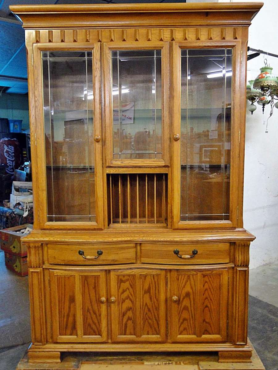 Blond china cabinet