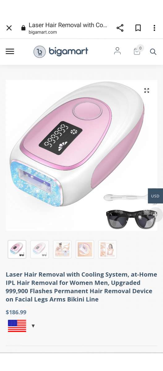 laser hair remover with cooling system