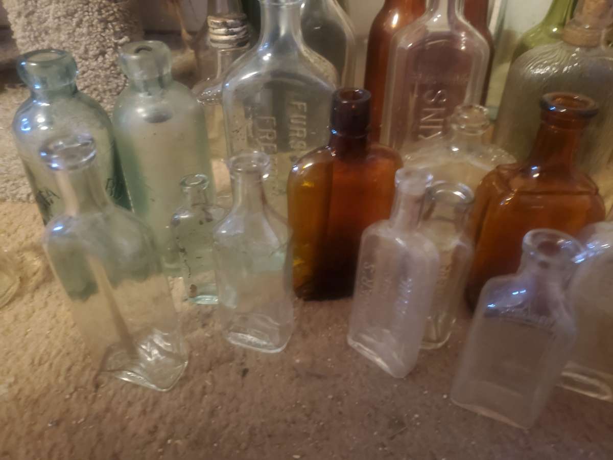 vintage glass bottle collection