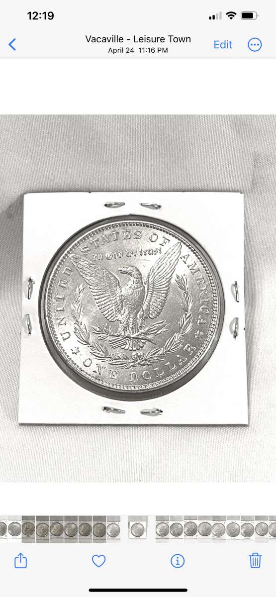 1886 P Morgan silver dollar