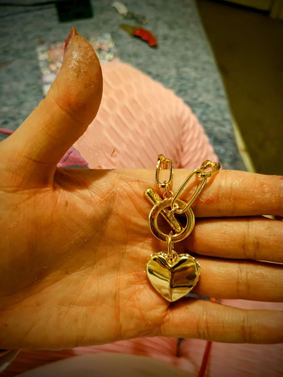 heart chain locket necklace