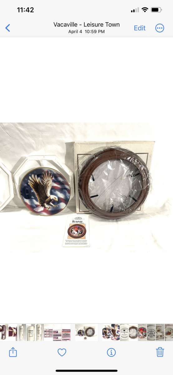 new American eagle collectors plate with wall mount