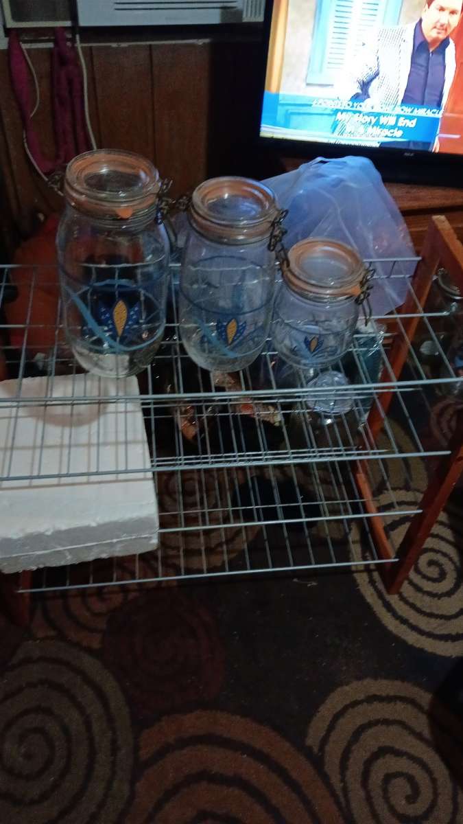 3peice cansdier set with yellow corn flowers