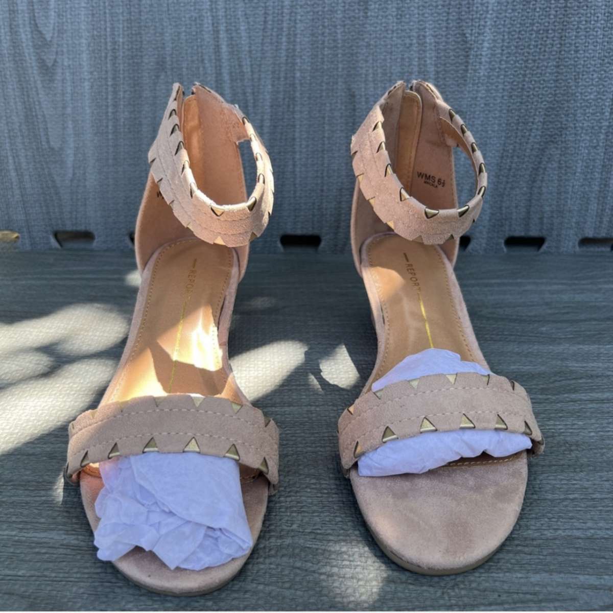 nude sandals size 6 and a half