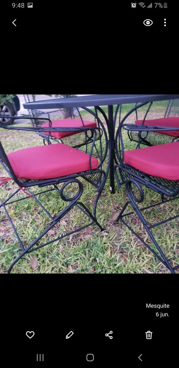 Iron Table Set 10pc Rocking Chair Good Condition New