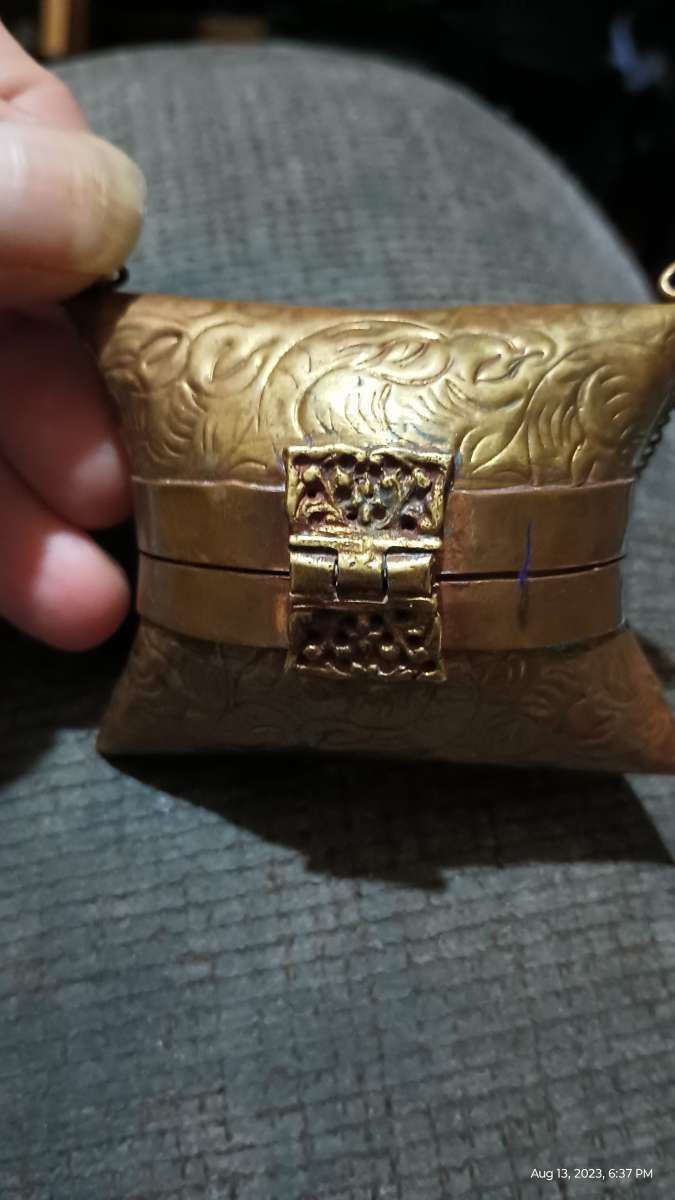 vintage brass n copper coin purse