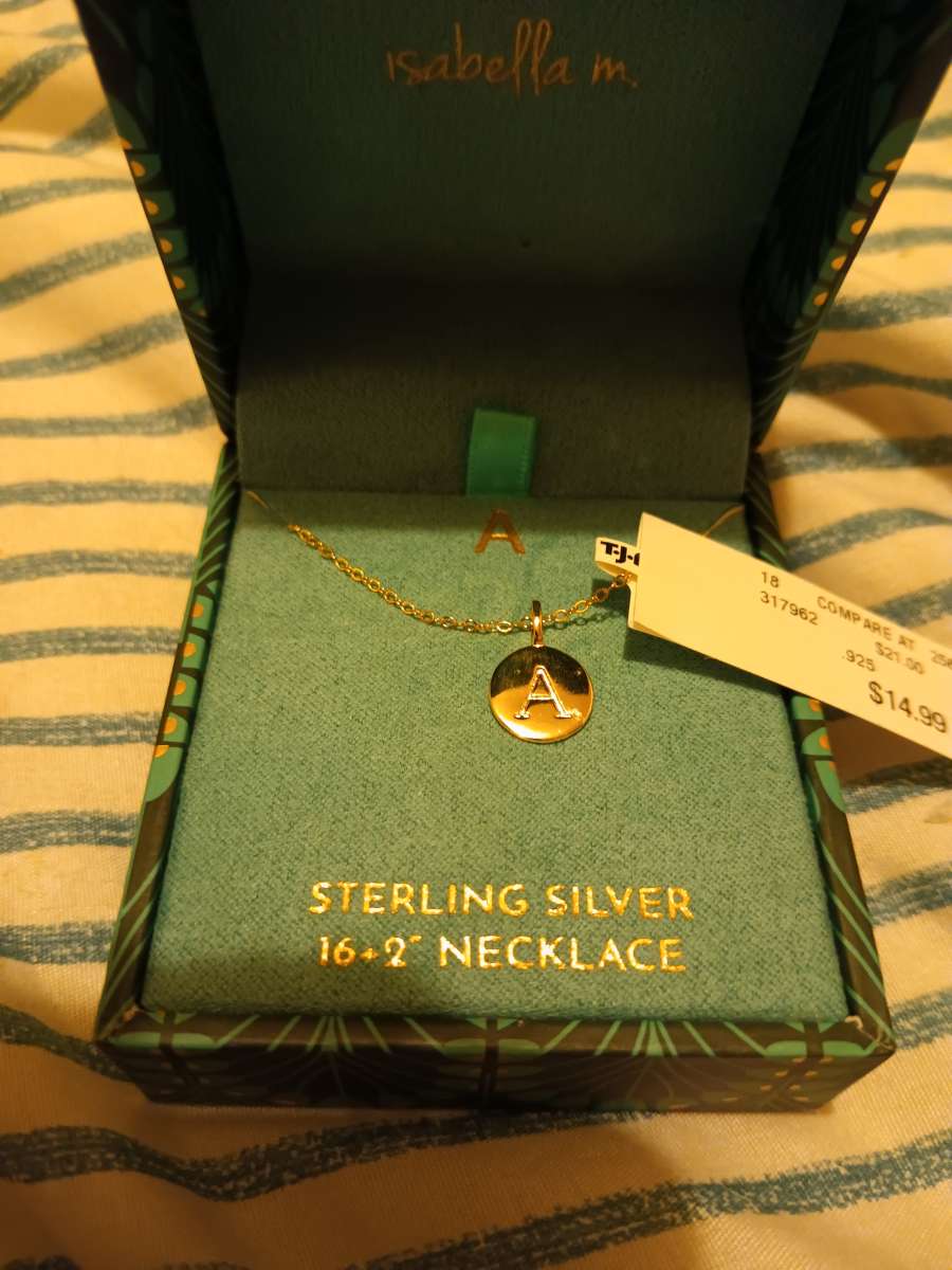 sterling silver necklace letter A