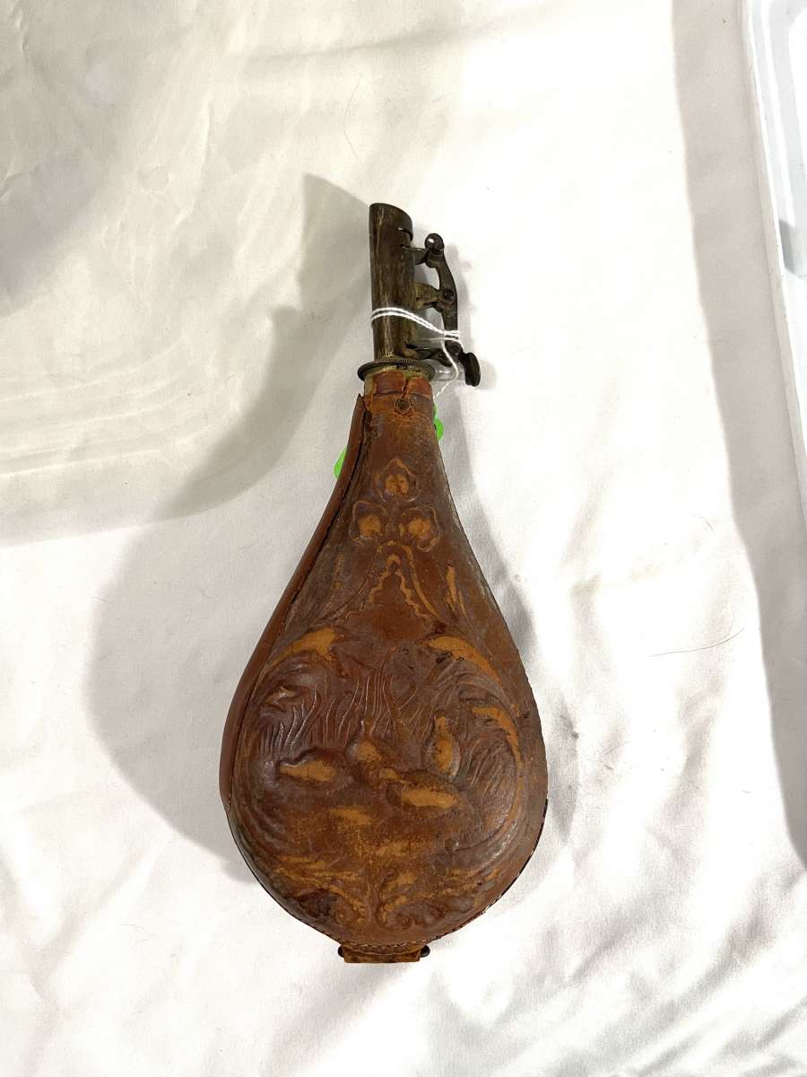 antique 1840s flasks  and powder horns