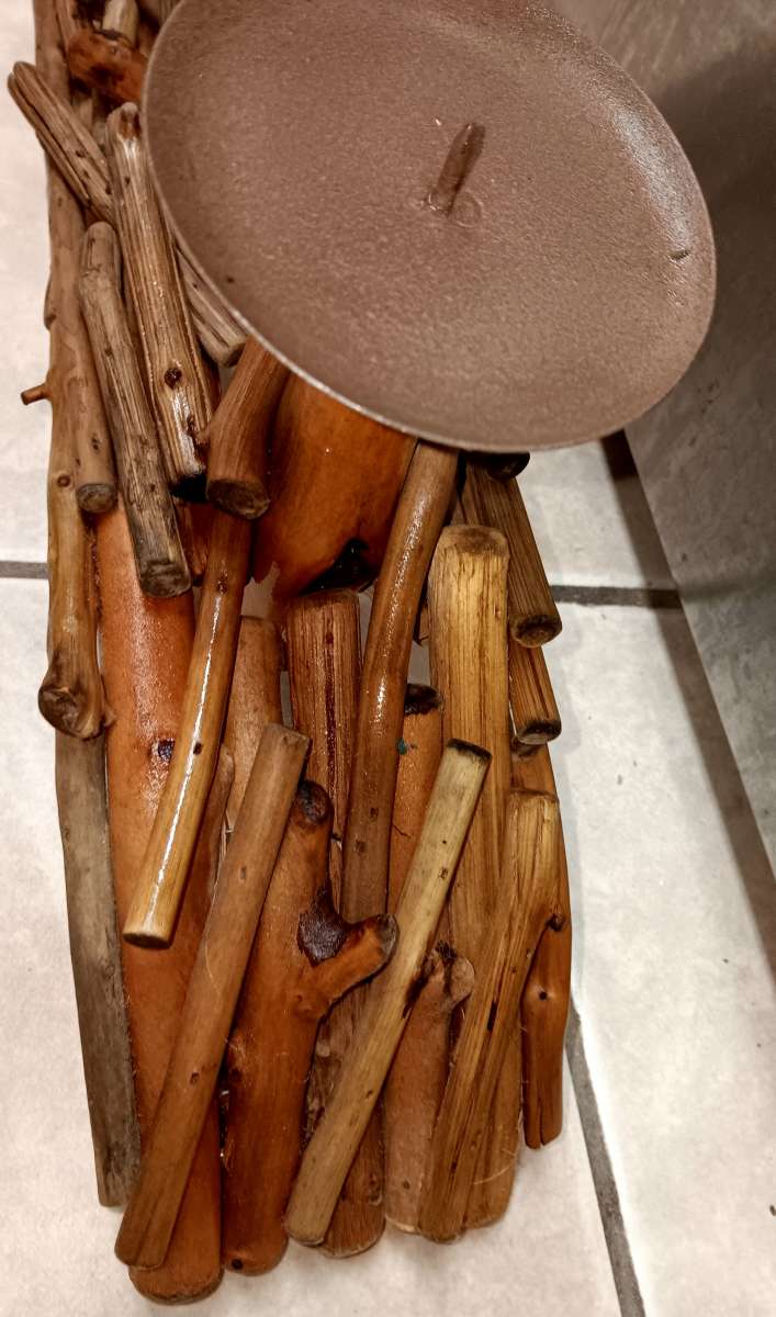driftwood handcrafted centerpiece candle holder