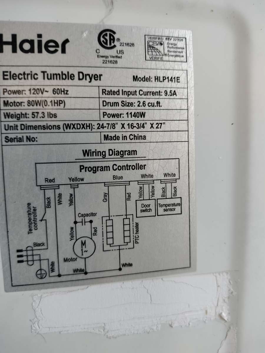 Haier electrical compact dryer