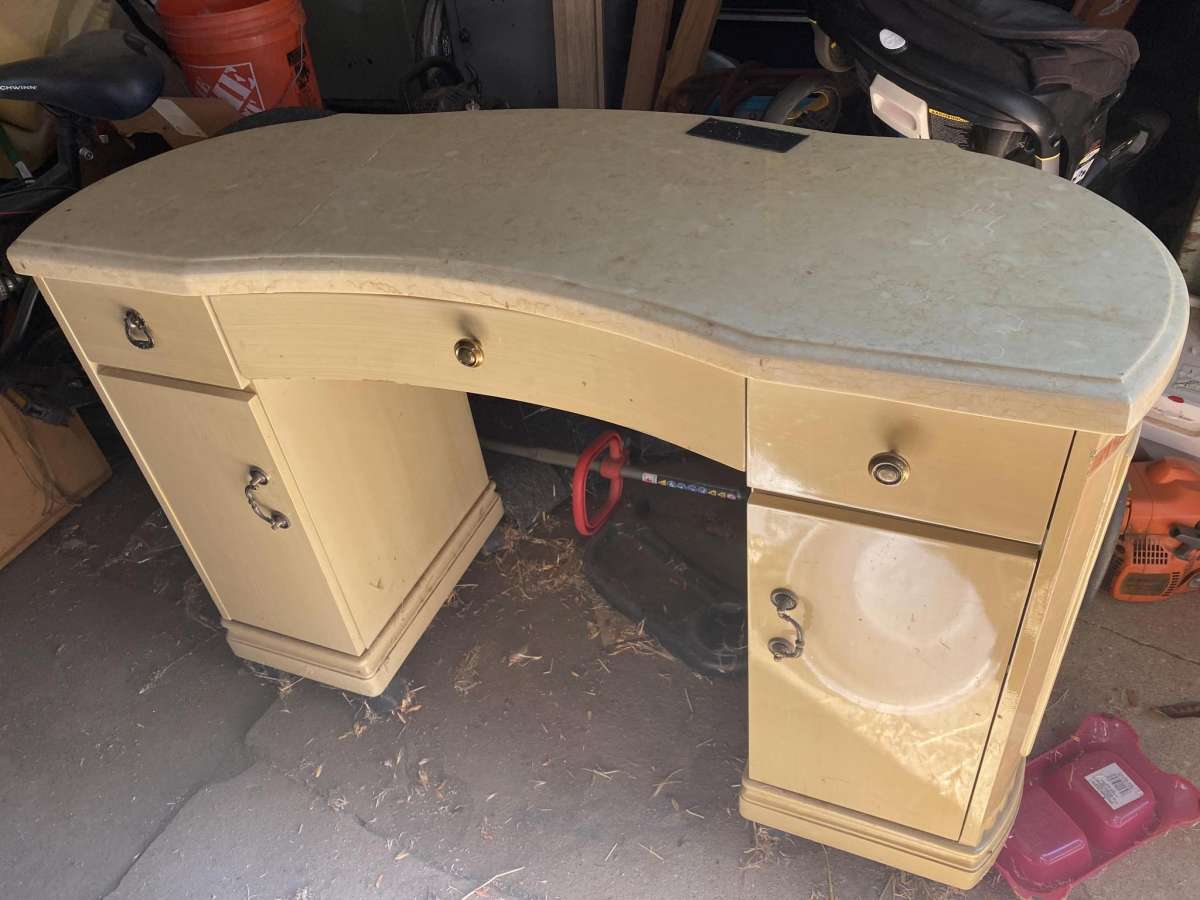 Beige Marble Desk