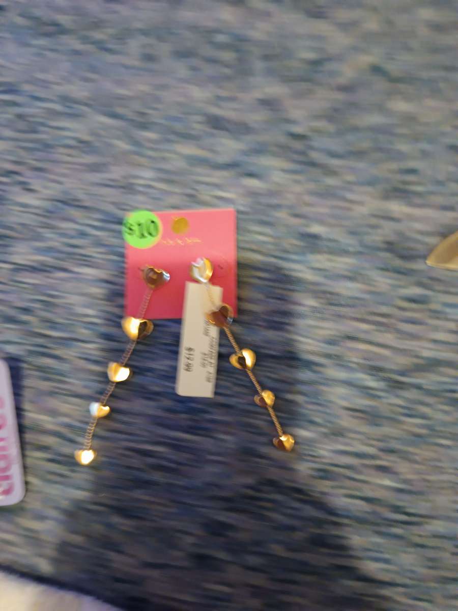 sterling silver long heart chain earrings