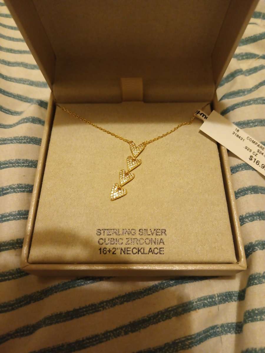 sterling silver necklace hearts chains