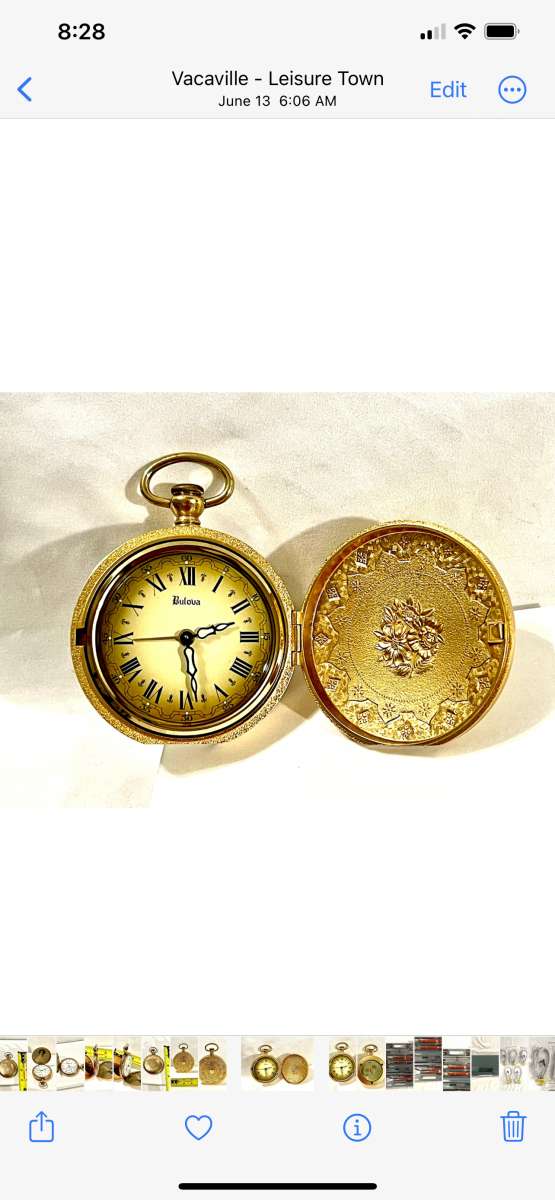 Vintage solid brass wind up clock